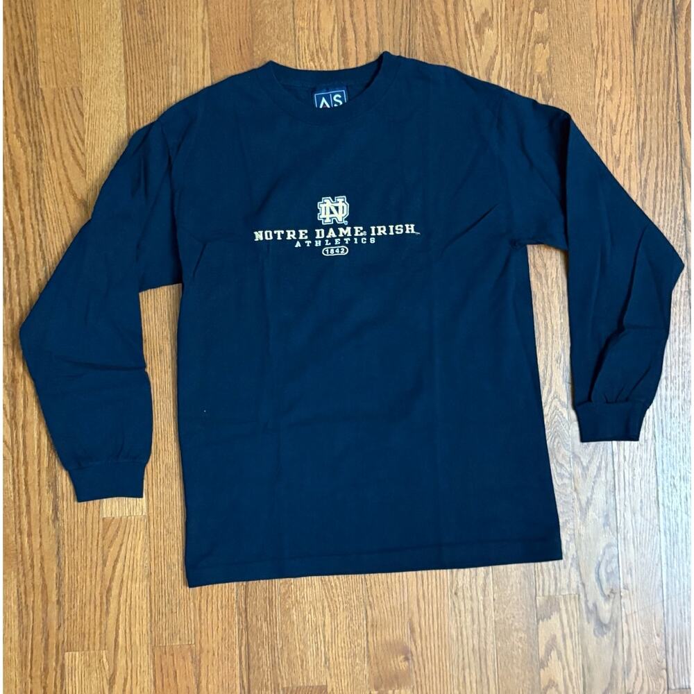 Notre Dame AS Sports Men's Long Sleeve T-Shirt Blue Size Medium-‎ Retro- EUC